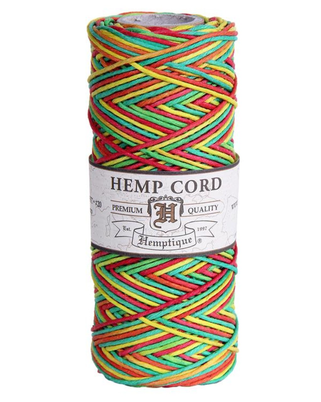 Hemptique 1mm #20 Variegated Hemp Cord Spools Eco Friendly Sustainable Naturally Grown Jewelry Bracelet Making Paper Crafting Scrapbooking Bookbinding Mixed Media Crocheting Macrame Seasonal Holiday Gift Wrapping Outdoor Gardening